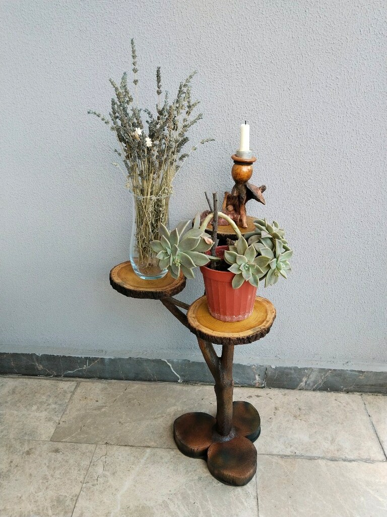 Elemeği Ahşap tasarım Üçlü SEHBA, ÇİÇEKLİK. - 4