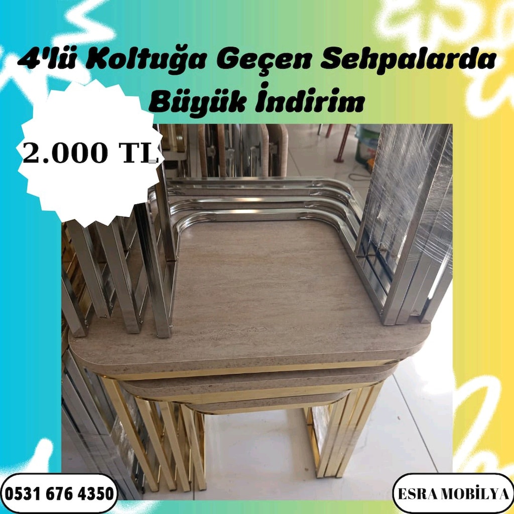 Kampanyalı Nakite Özel Gel Ala Özel Koltuğa Geçe Bilen Sehpa Modellerm - 3