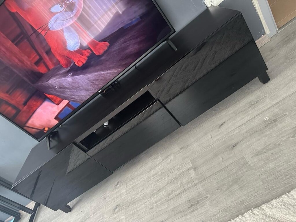 IKEA BESTA Serisi TV sehpası parlak siyah (180cm) - 4