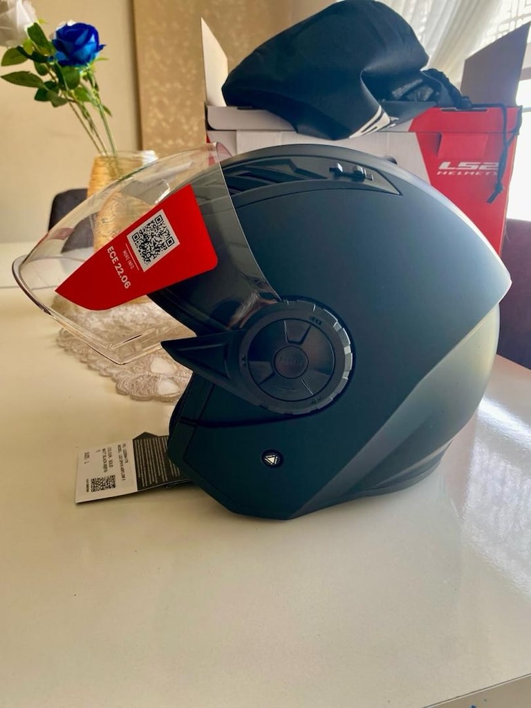 LS2 Airflow 2 Açık Motosiklet Kaskı Parlak Siyah sıfır kutulu L beden - 10