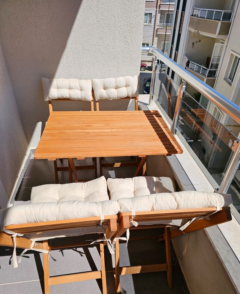 4+1 Minderli Balkon Bahçe Mutfak Bistro Set Katlanır Masa-Sandalye - 5