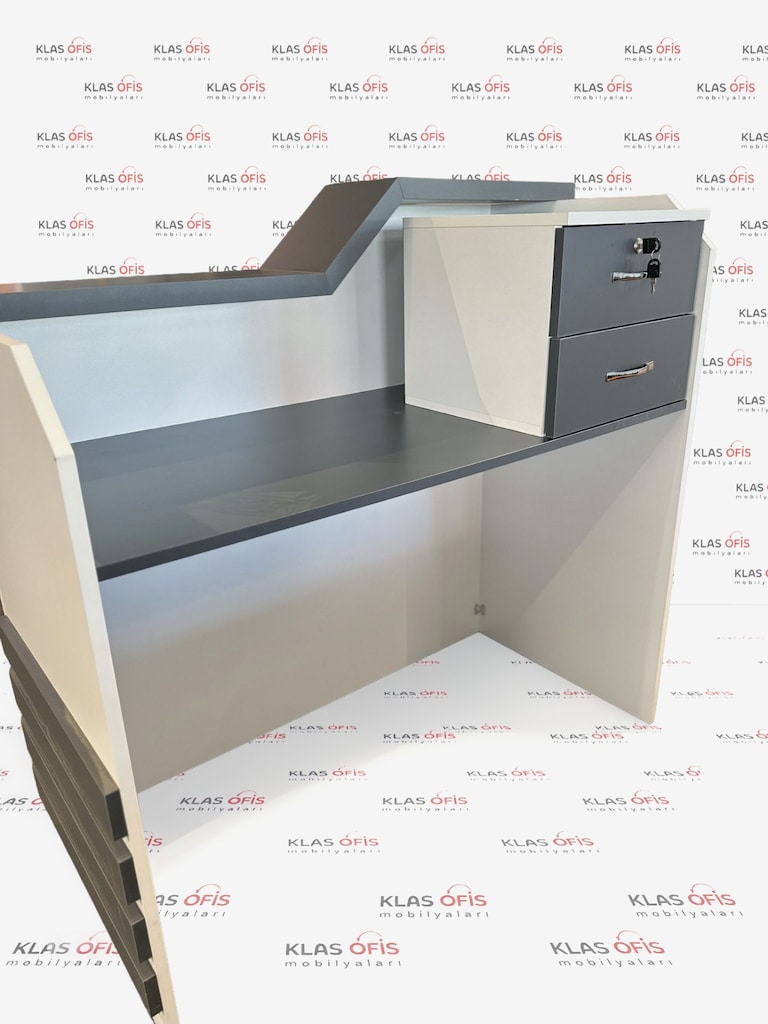 KLAS OFİS ÜSKÜDAR 120x65 BEYAZ GRİ BANKO SIFIR ÜRÜN - 4