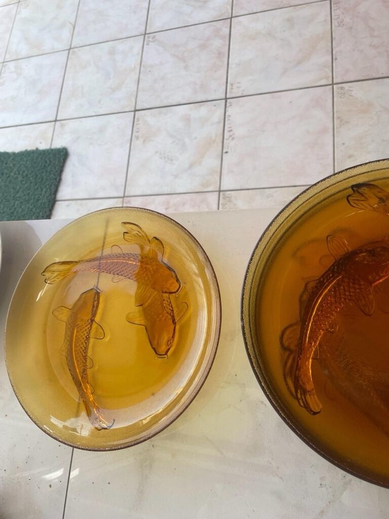 koi balığı antika tabaklar - 3
