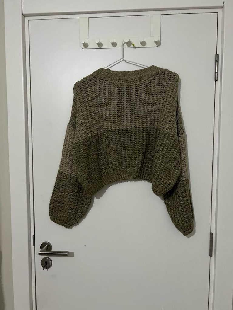 BERSHKA balon kollu crop kazak - 6