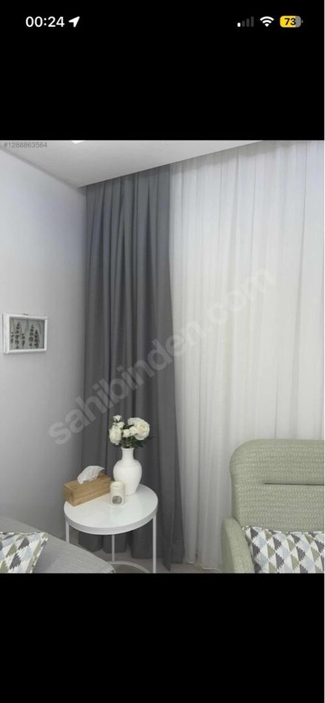 GRİ FON PERDE TERTEMİZ DEFOSUZ (2’li) - 2