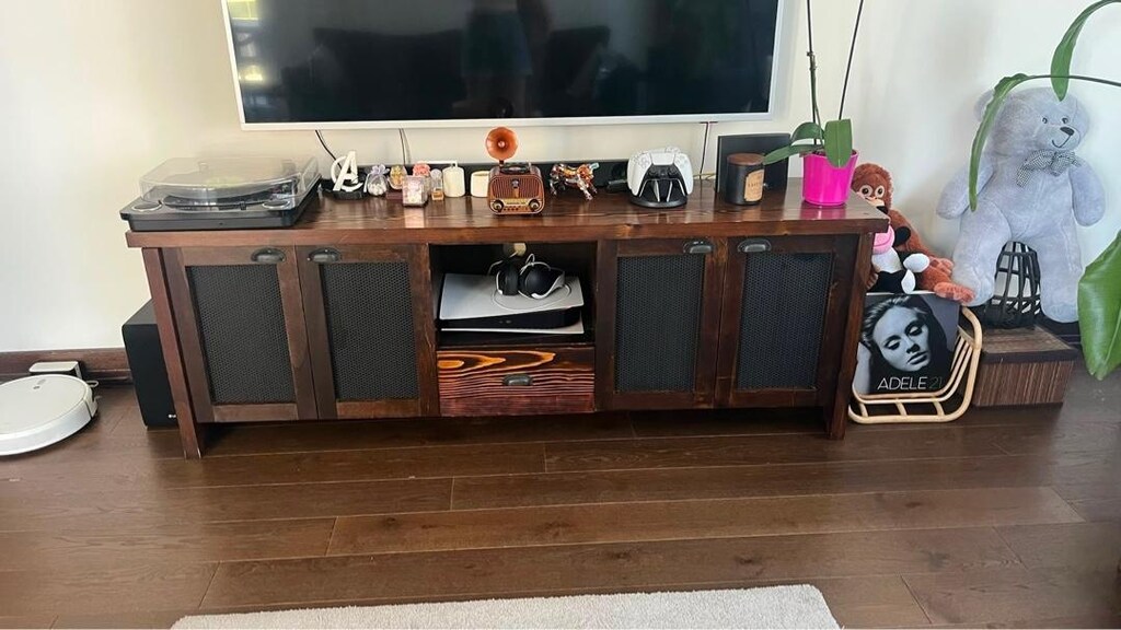 180 cm Ceviz Görünümlü, 4 Kapaklı ve Çekmeceli TV Ünitesi - 4