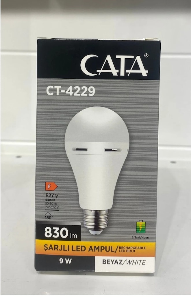 5 ADET CATA CT-4229 ŞARJLI 9 W BEYAZ LED AMPÜL - 3