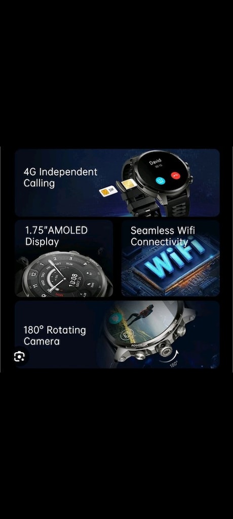 Black shark watch X. sim kart+wifi-orj ürün-