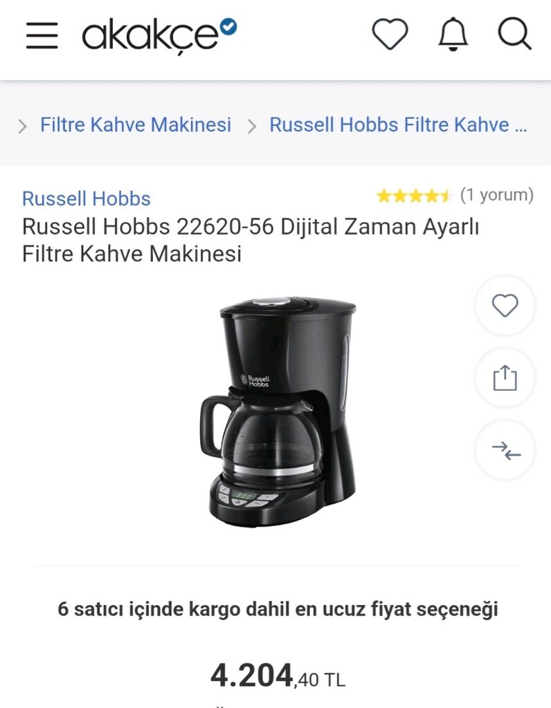 Russell Hobbs 22620-56 Dijital Zaman Ayarlı Filtre Kahve Makinesi - 4