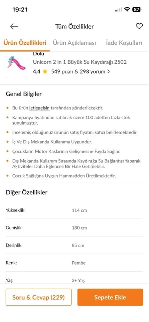 dolu unicorn 2 in 1 büyük su kaydırağı - 2