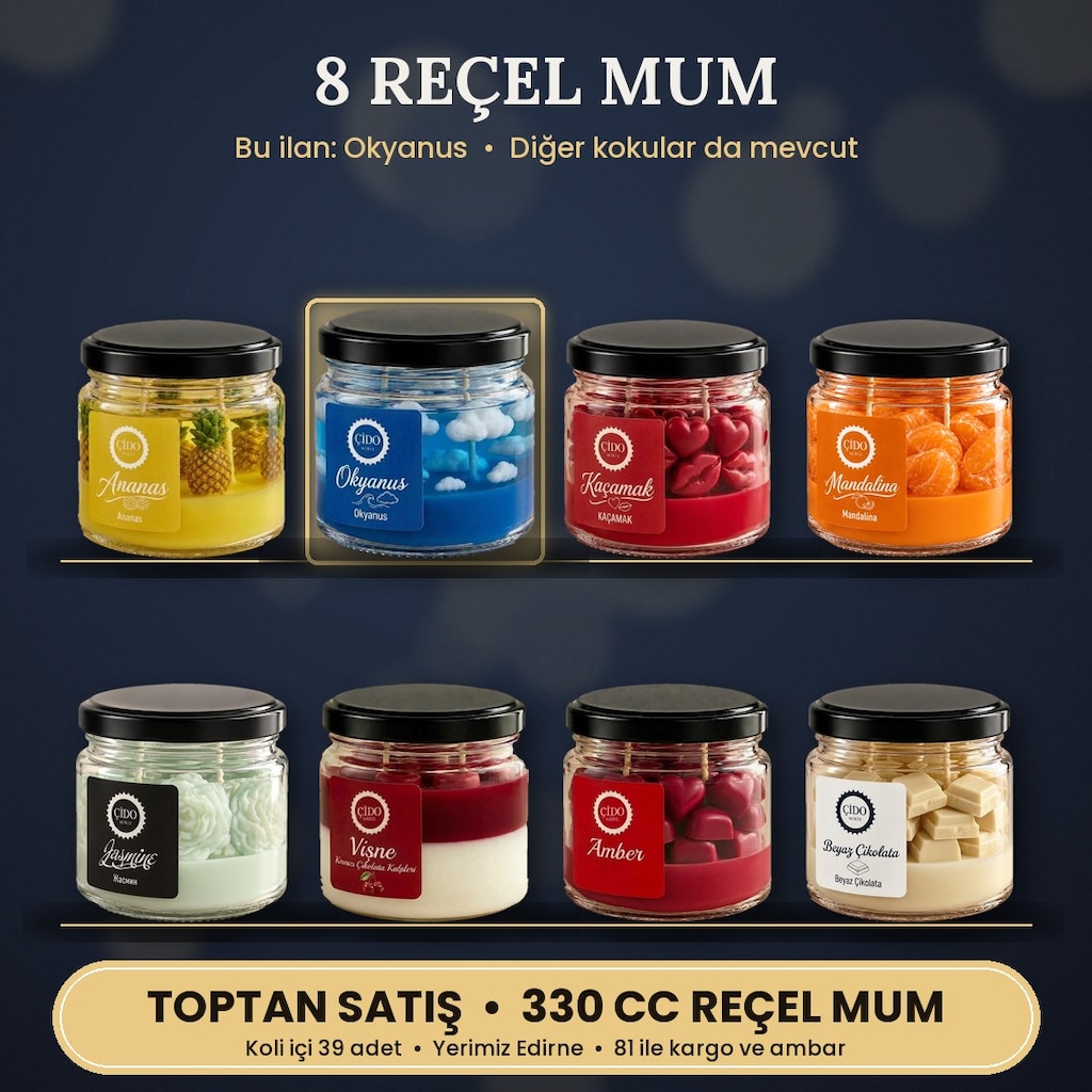 ÇİDO MİRİS OKYANUS REÇEL MUM 330CC - TOPTAN - 3