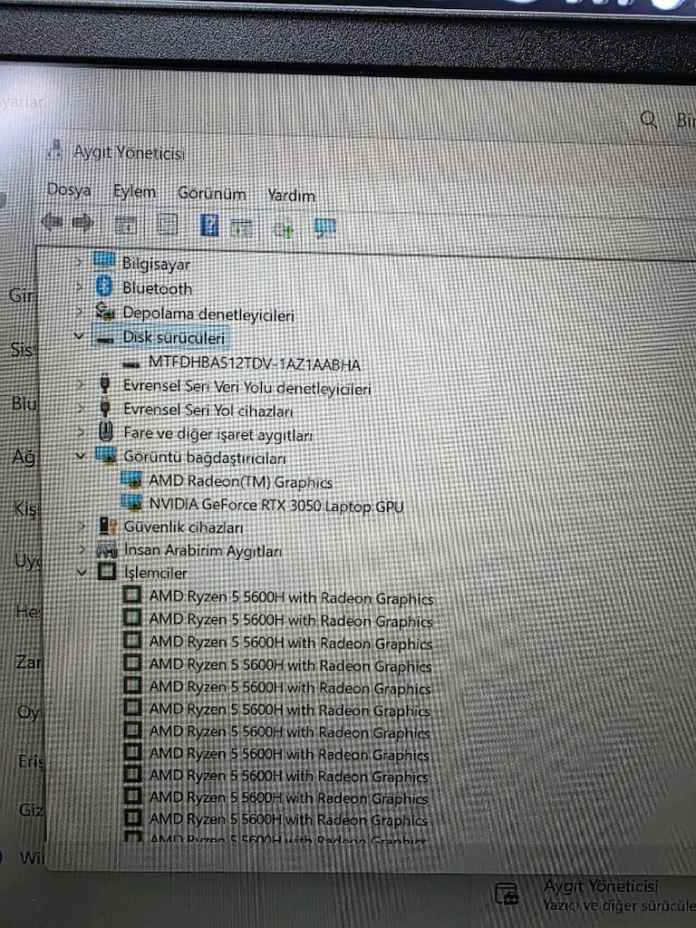 HP VICTUS D16 RYZEN5 5600H RTX3050 16GB RAM 512SSD SIFIRDAN FARKSIZ - 9