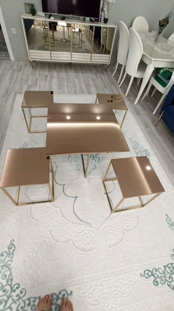 KARE PİZZA SEHPA GOLD - 5