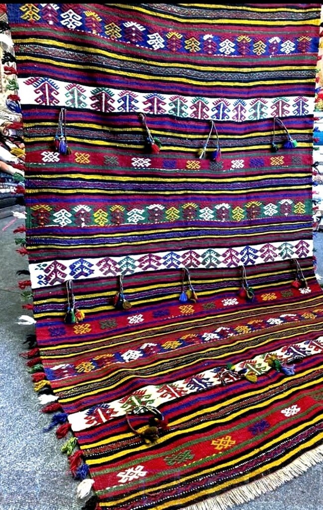 Antika Derbent Konya El dokuma dekoratif yün kilim - 2