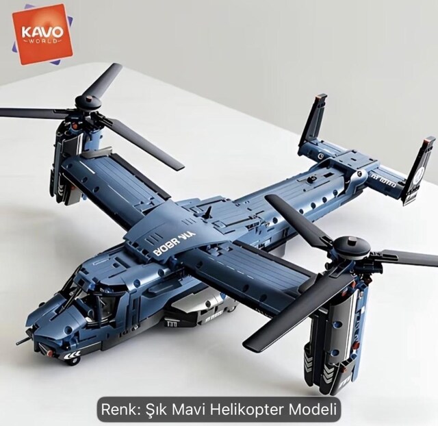 Devasa 1486 Parça Model Uçak & Helikopter Yapı Bloğu Seti