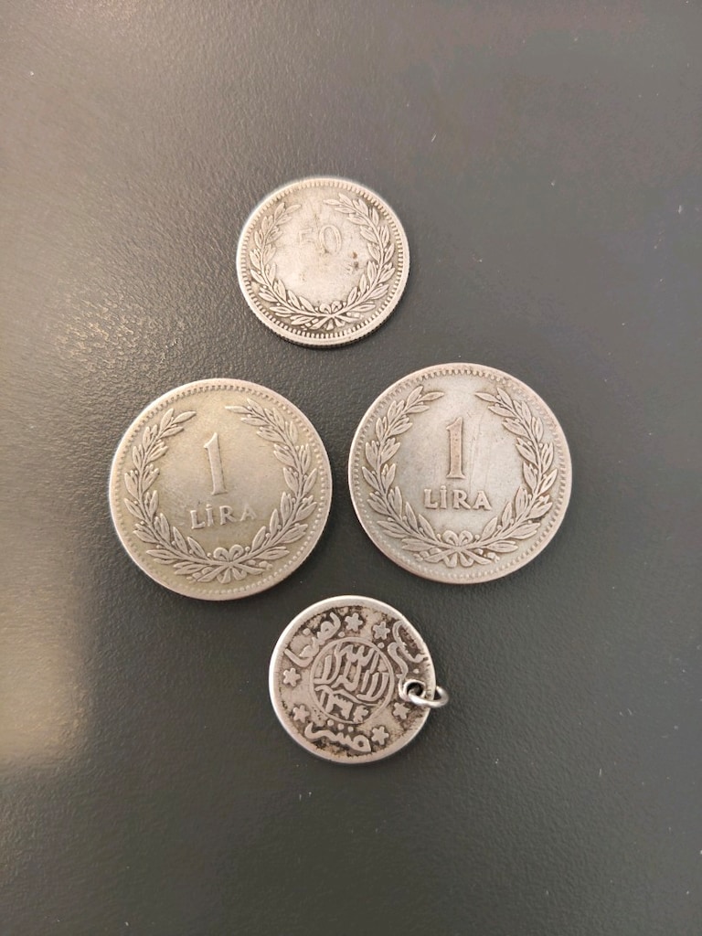 4 Adet Orijinal Gümüş Para Lotu (Cumhuriyet & Yemen) - 2