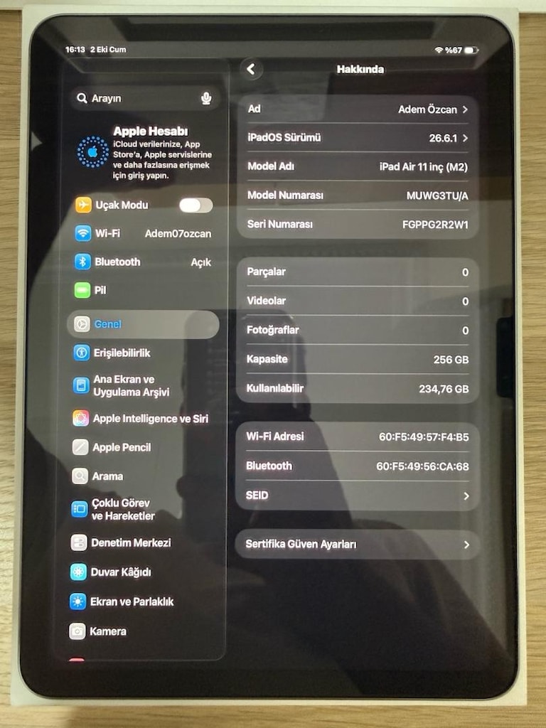 iPad Air / M2 / 11 inç / 256 GB / Gri - 2
