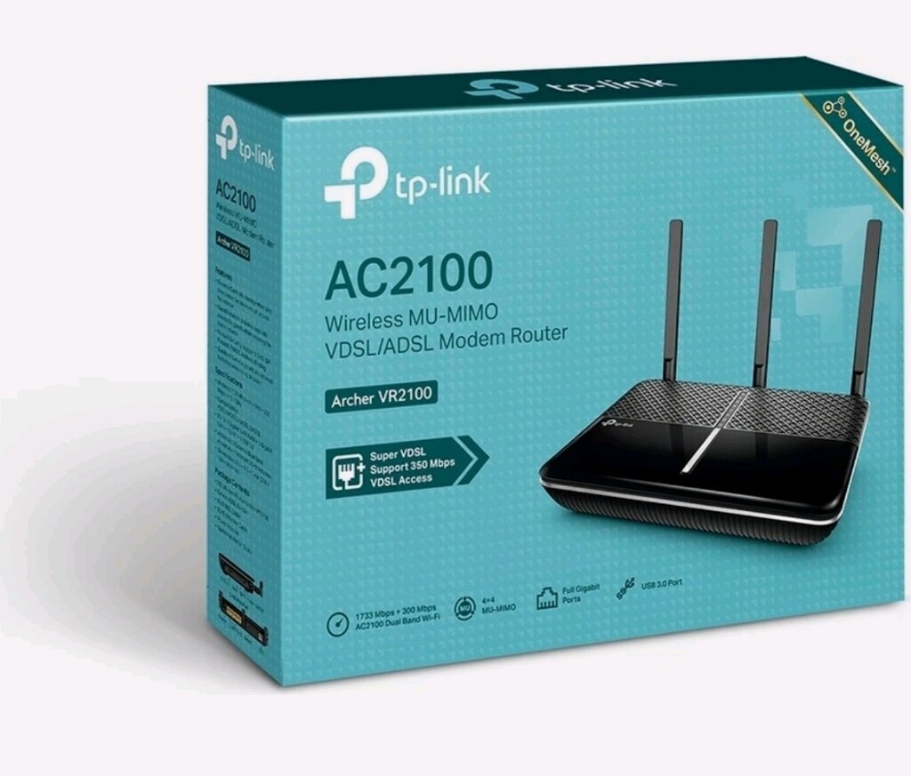 TP-Link Archer VR2100 4 Port 2100 Mbps 5GHz VDSL2 Modem - 3