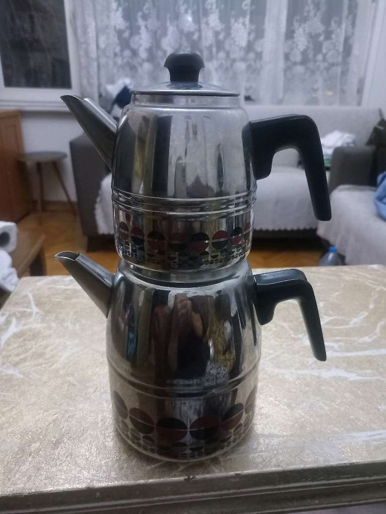 büyük boy çelik çaydan sıfır ürün gibi tertemiz kırık dökük asla yok - 2