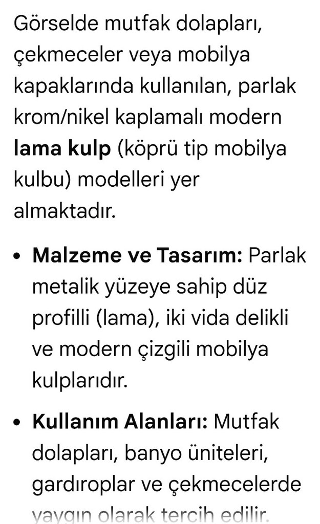 Cekmece dolap kulpu krom kaplama metal 22.5 cm mantolama mesafesi - 3