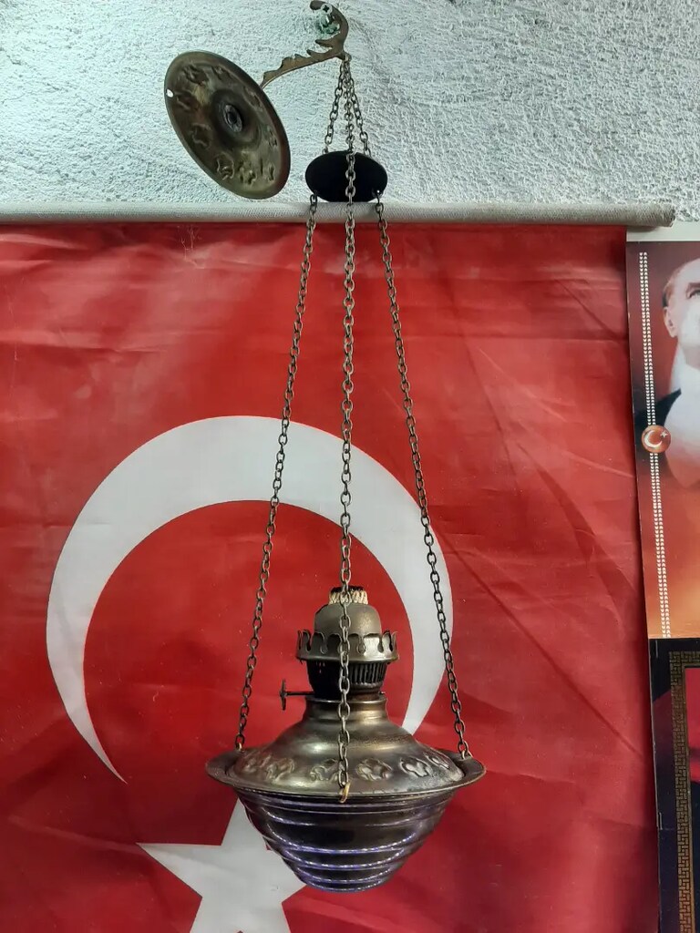 Gaz Lambası Antika Eskilerden Kalma çalışıyor Sağlam - 2