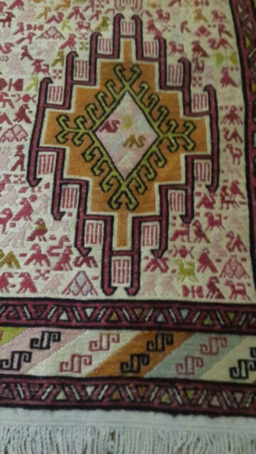 Iran ipekli sumak kilim el dokumasi,
