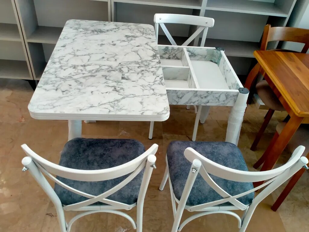 Kaliteli mdf açılabilir yemek masası takımı - 3