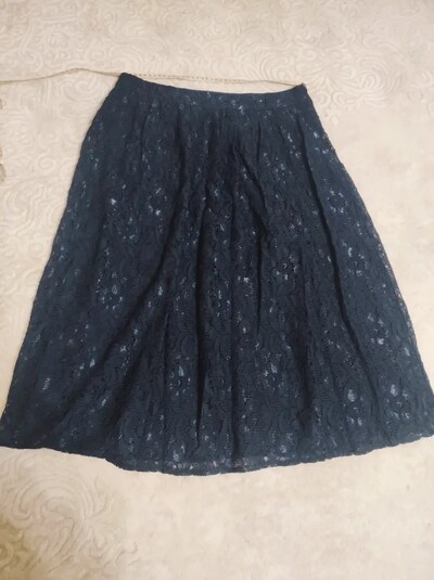 LACİVERT DANTEL ETEK 40 MİDİ LCW zara mango twist otantik
