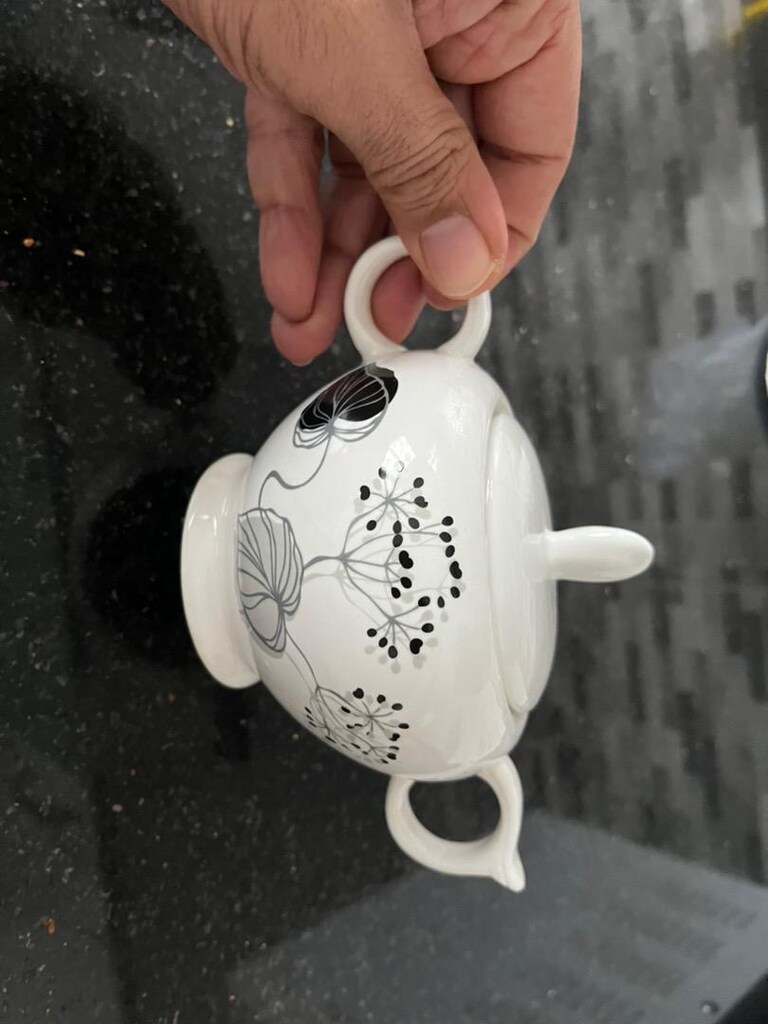 Porselen siyah beyaz şekerlik - 2
