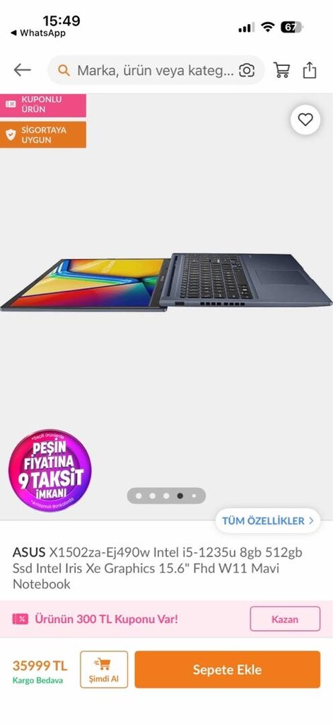 0 Gbi ASUS VİVOBOOK LEPTOP BİLGİSAYAR - 5