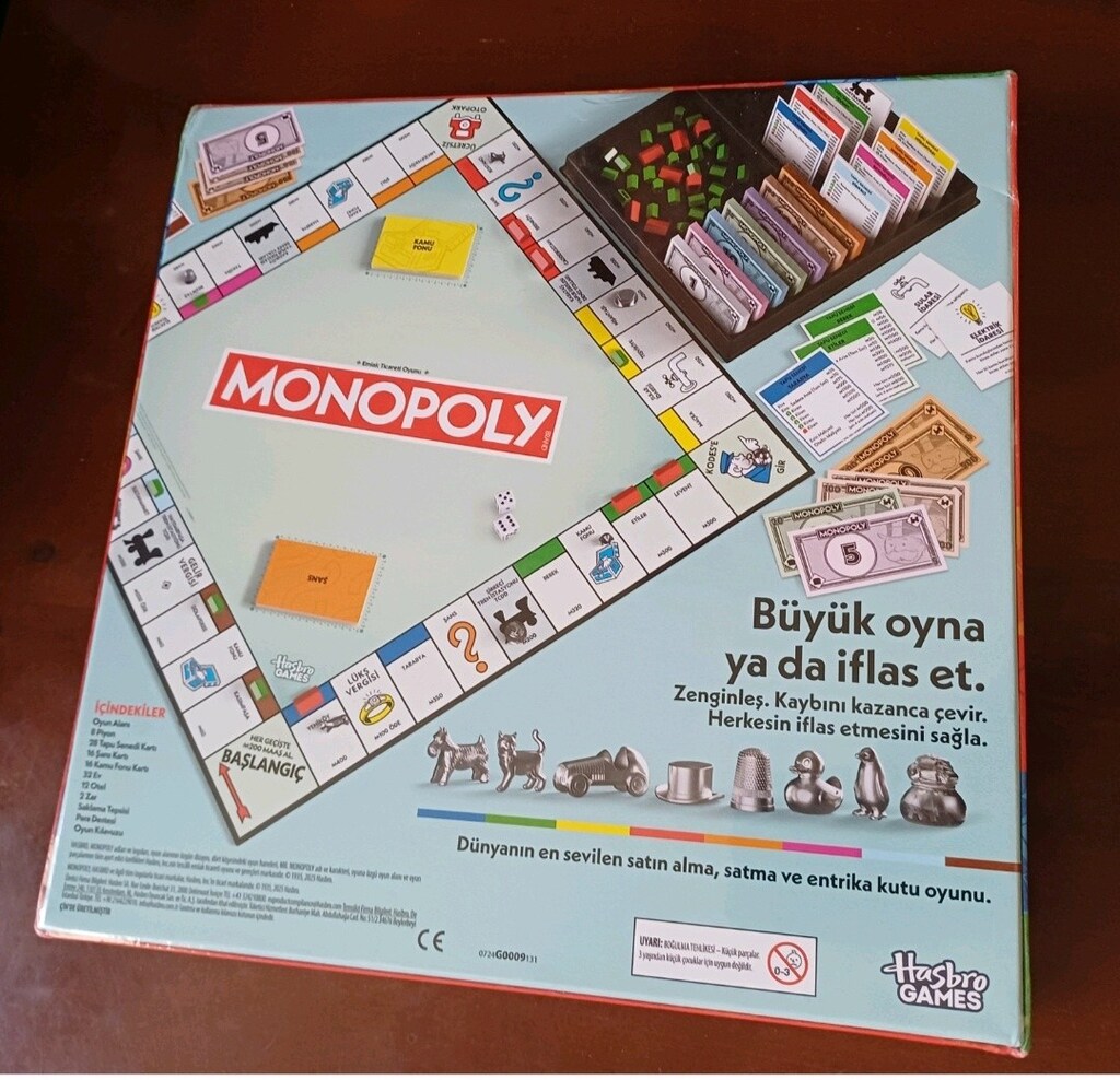 Monopoly klasık sıfır jelatınde orjinal - 2