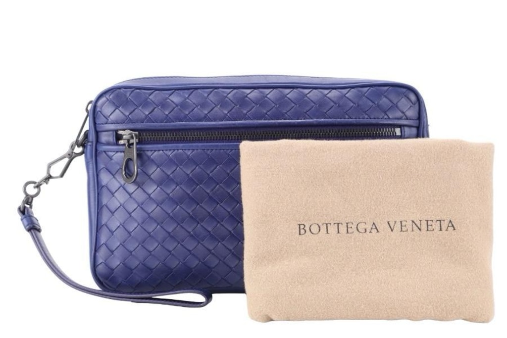 Bottega Veneta Nappa Intrecciato Bileklik Mavi - 2