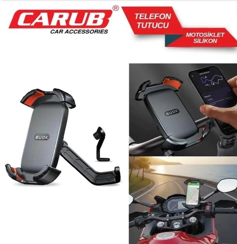 Telefon Tutucu Motorsiklet Metal Silikon - 2