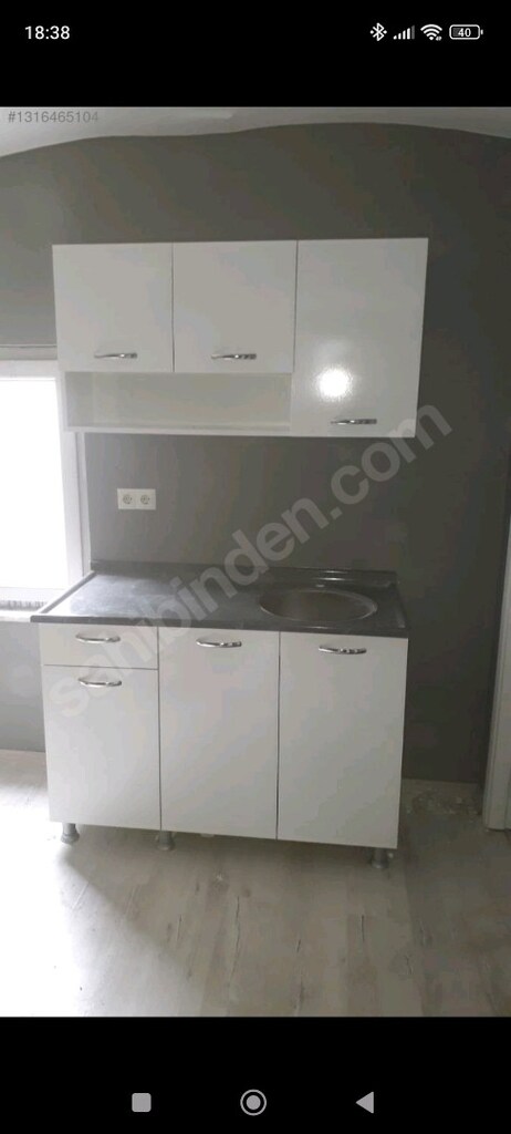 120 cm mutfak dolabı ve paslanmaz çelik evyeli tezgah - 4