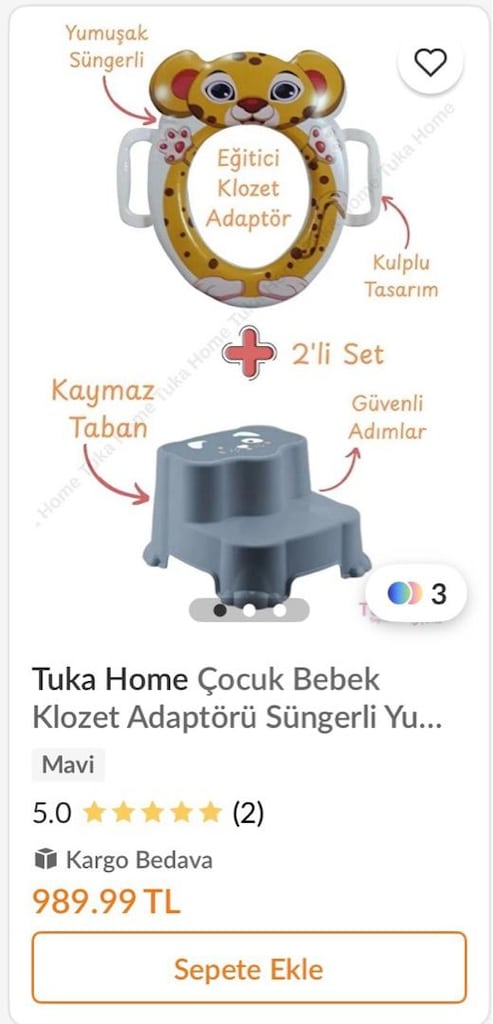 Çocuk klozet adaptörü ve basamak - 2