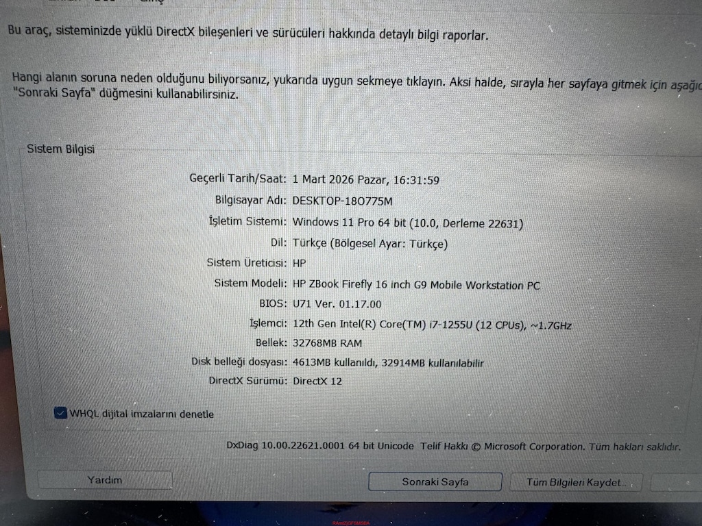 HP ZBOOK İ7 12. NESİL 32 GB RAM 512 NVME - 7