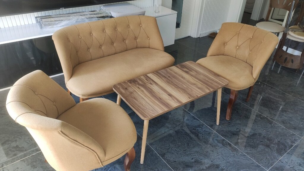 BALKON MUTFAK 4 KİŞİLİK SIFIR ÇAY SETİ TAKIM VE SEHPA - 2