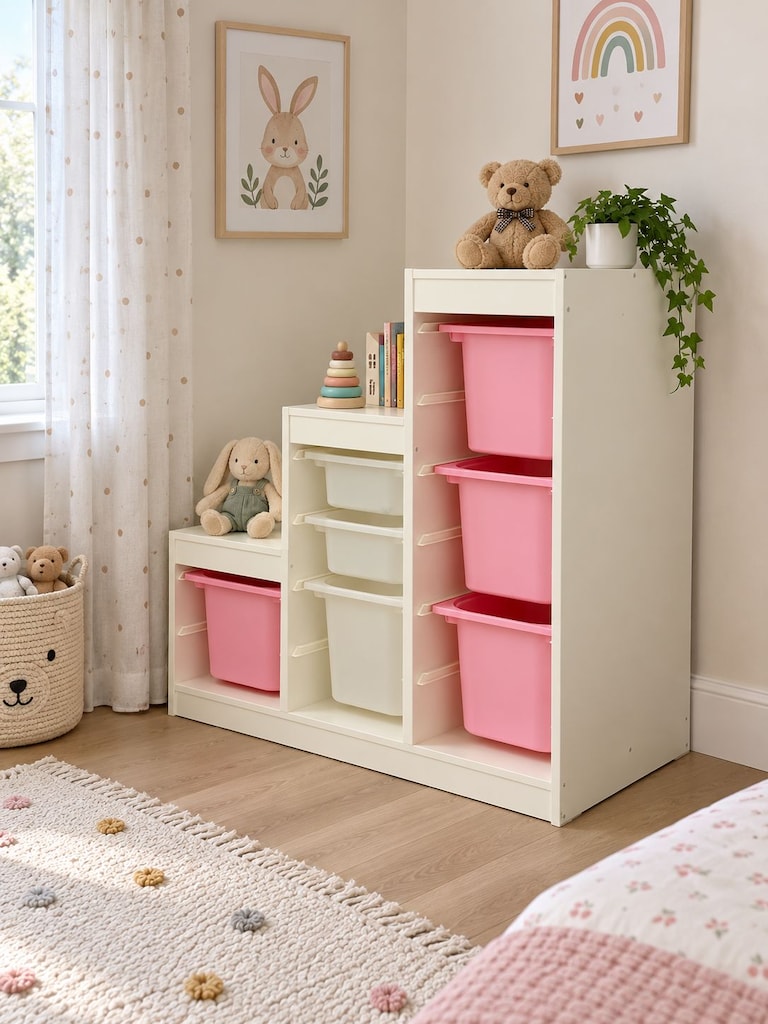 2. EL IKEA TROFAST Basamaklı Oyuncak Dolabı / Saklama Ünitesi - 2