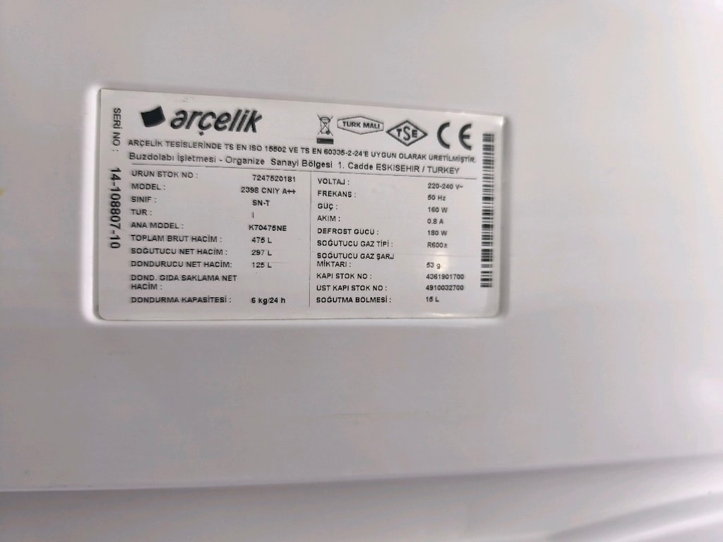 TEKNİK SERVİSTEN ARÇELİK NOFROST BUZDOLABI - 12
