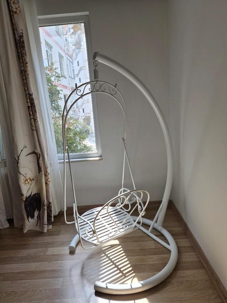 Balkon/Bahçe İçin Şık Ferforje Salıncak - 3