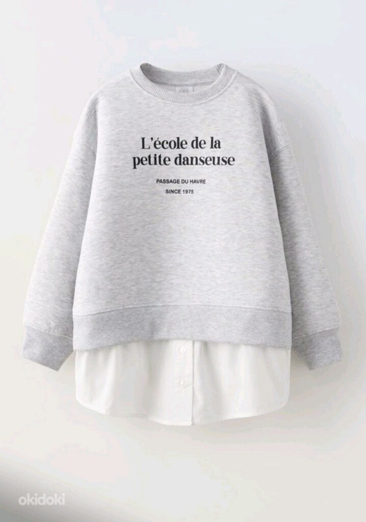 ZaraKids gömlek katmanlı gri Sweatshirt