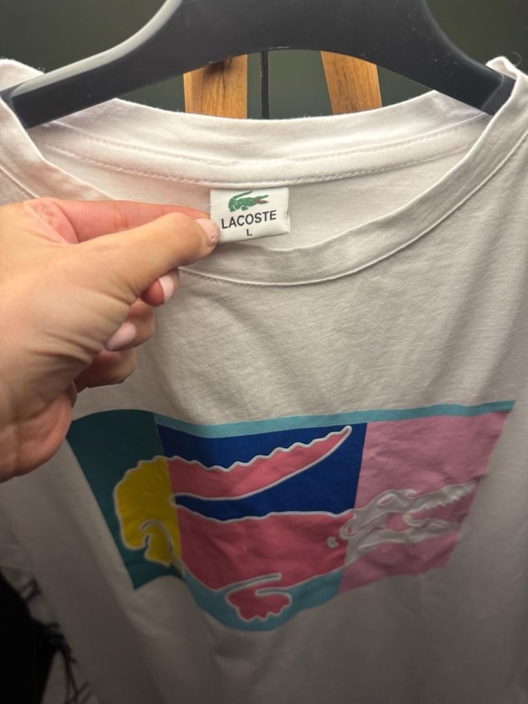 lacoste tişört timsah baskı kadın - 10