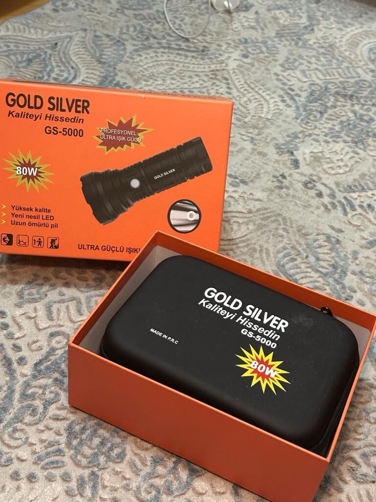 SIFIR Gold Silver GS-5000 80W Şarjlı Profesyonel El Feneri – Kapalı Ku - 2