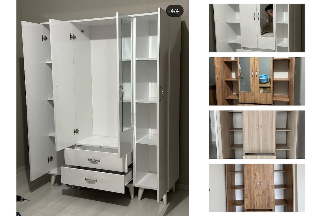 4 kapaklı elbise dolabı pbyyehaofg - 3
