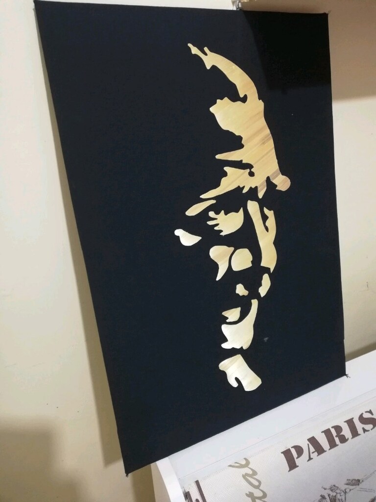 Atatürk Silüetli Kumaş Tablo - 8