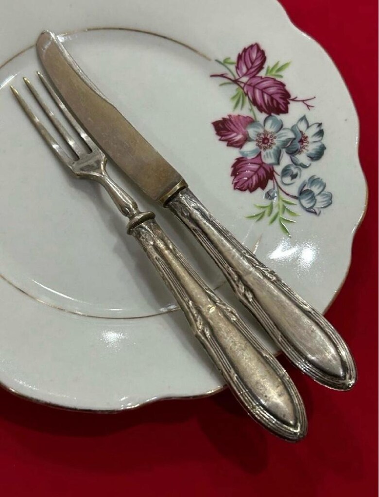 Gümüş saplı pasta servis takımı - 5