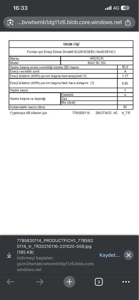 ARÇELİK 8542 SC DG İNOX OCAKLI FIRIN - 11