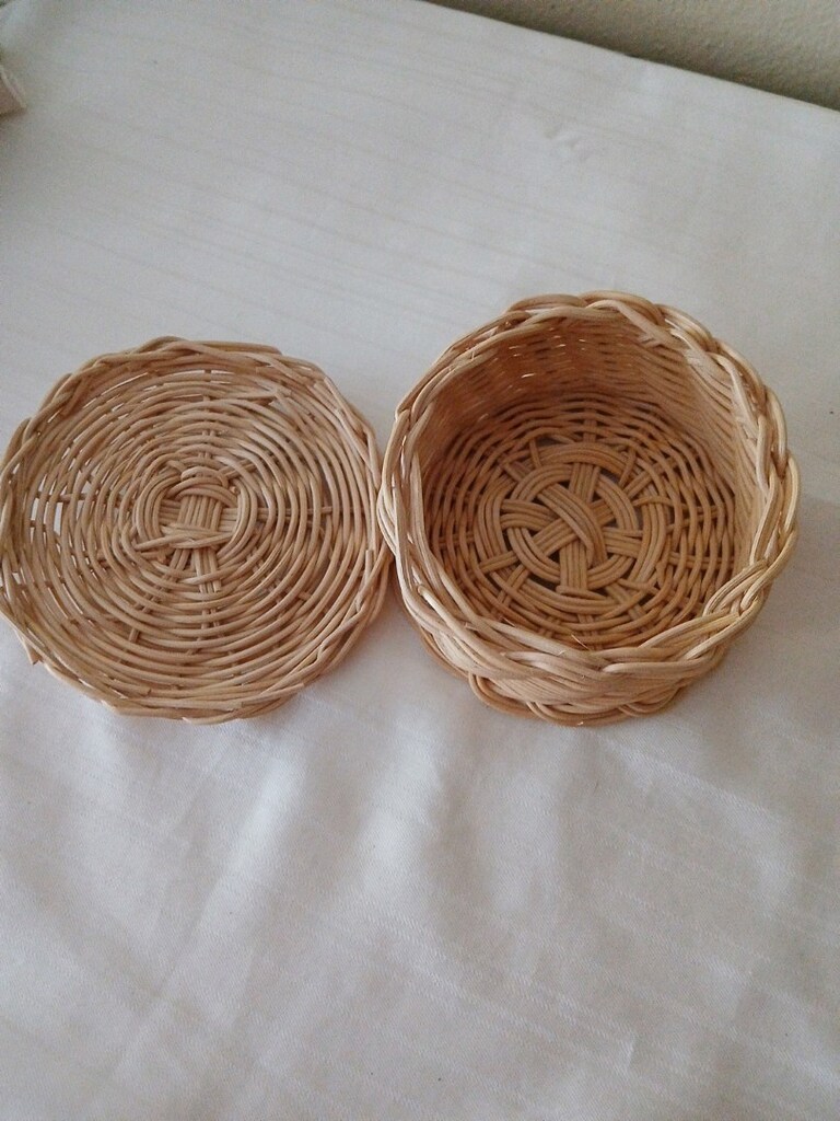 kapaklı rattan bambu sepet. - 5
