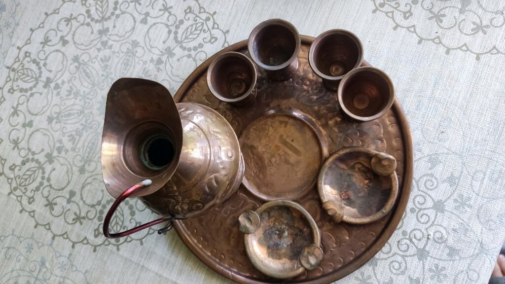 Bakır Semaver ve Fincan setleri - 4