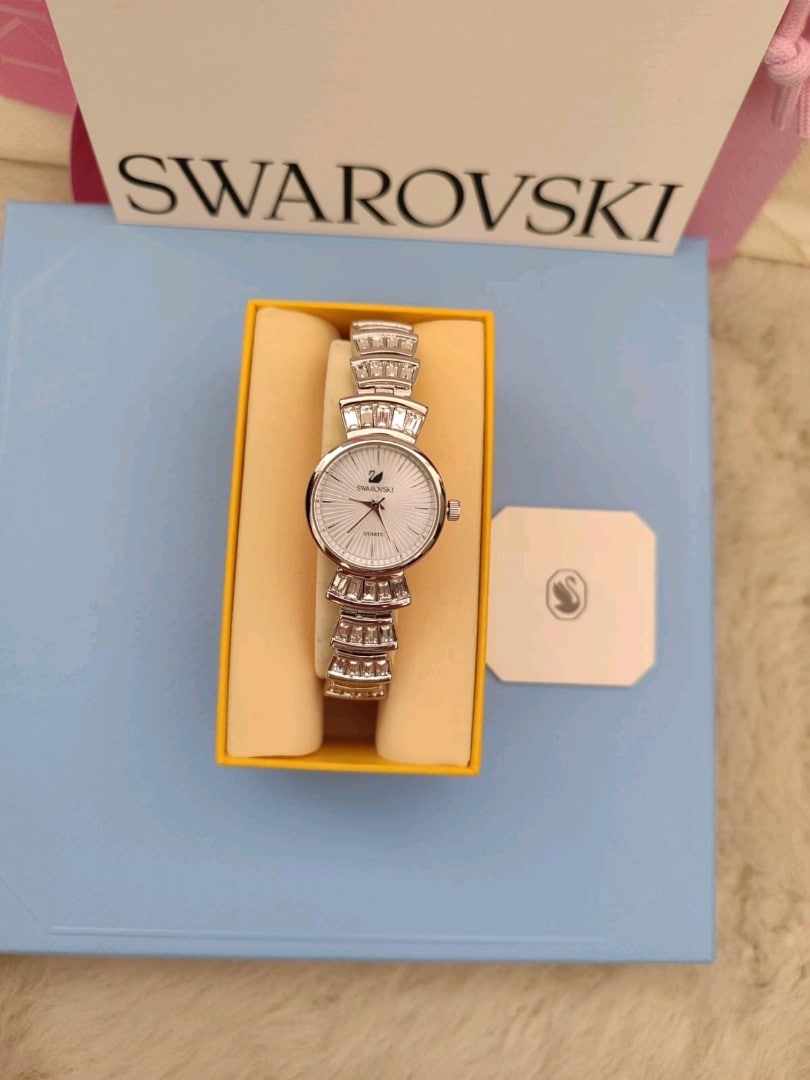 Swarovski Silver Kasa Beyaz Kadran Taşlı Saat - 2